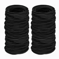 100 Haargummis Mädchen Schwarz Elastisch Pferdeschwanz Inhab 1 st