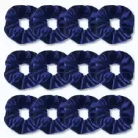 12er Set Königsblaue Premium Samt Haargummis für Damen & Mäd 1 st