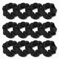 12er Pack Schwarze Satin Haargummis Scrunchies für Damen 4,7 1 st