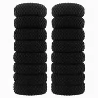 16er Set Schwarz Breite Baumwolle Haargummis Elastisch für D 1 st