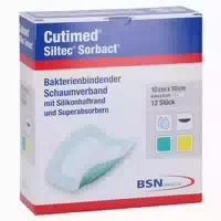 Cutimed Siltec Sorbact Pu Verb 10x10 cm 12 st