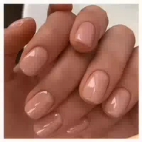 24 French Press On Nails Nude Acryl Full Cover Eckig Glossy 1 st