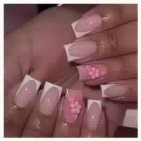 24er Set Eckige Press On Nägel in Nude French Design Acryl 1 st