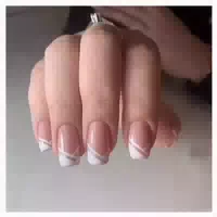24 Pcs Glitter Nägel Aufkleben Weiß Press On Nails Künstlich 1 st