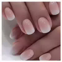 24 Stück Eckig Nägel Hellrosa Künstliche Press On Nails mit 1 st