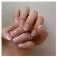 Künstliche Nägel 24 Weiß French Eckig Glossy 12milky&squ 1 st