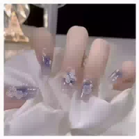 24 Stück Künstliche Nägel French Kamelie Press On Nails Lila 1 st