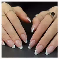 Künstliche Nägel 24 Stück Mandelform French Nude Glänzend Pr 1 st