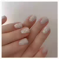 24 Stück Milchig Glossy Weiß Eckig Künstliche Nägel zum Aufk 1 st