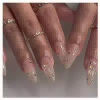 24 Stück Mittel Mandel Nägel Aufkleben Stiletto Acryl Falsch 1 st