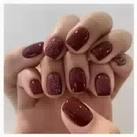 24 Stück Nägel zum Aufkleben French Press On Nails Weinrot g 1 st
