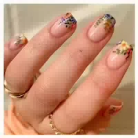 24 Stück Gradient Nude Oval Kurz Kunstnägel Press On Nails F 1 st