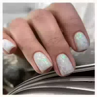 24 Stück Pailletten Glitzer Press On Nails Kurz Acryl French 1 st