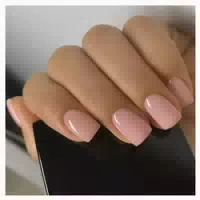 24 Stück Pink Nägel zum Aufkleben Kurz Peach Eckig Glossy Kü 1 st