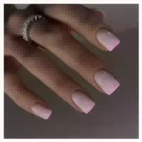 24 Stück Rosa Gradient French Künstliche Nägel, Acryl Full C 1 st