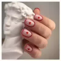 24 Stück Valentinstag Nägel Press On Nails Rot Liebesherz Ac 1 st