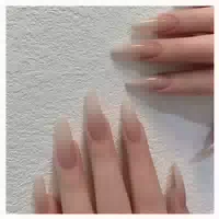 24 Stiletto Nägel Lang, Nude Gradient French Ballerina Press 1 st