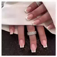 24 Stücke French Nails Kurz Weiß Flachkopf Press On Acryl Nä 1 st