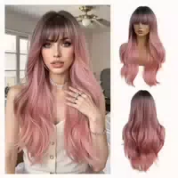 24 Zoll Ombre Rosa Lange Gewellte Synthetische Haar Perücke 1 st