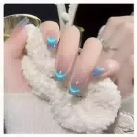 24pcs Blaue Ombré Sarg Nägel Press On Falsche Nägel Kleberna 1 st