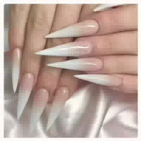 24x Lange Stiletto Press On Nails Falsche Nägel Französische 1 st