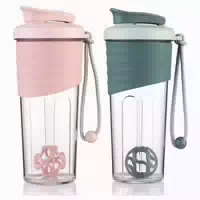 2er Set Bpa Freie Protein Shaker 700ml mit Tritan Rührball, 1 st