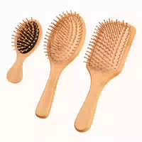 3 Stück Bambus Haarbürste Set Entwirrungsbürste Massage Holz 1 st