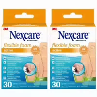 Nexcare Flexible Foam Active Strips, 3 Grössen Gemischt 30 st