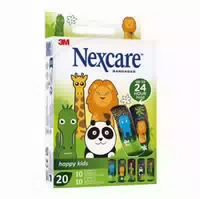 Nexcare Kinderpflaster Happy Kids Animals, 2 Grössen Gemischt 20 St