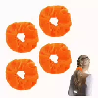 4 Stück Schwarze Samt Scrunchies Haargummi Set für Damen und 1 st