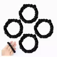 4 Stück Seide Schwarz Satin Scrunchie Haargummi Ringe Mädche 1 st