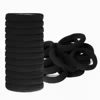 50 Stück Schwarz Baumwolle Haargummi Dick Elastisch Bobbles 1 st