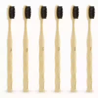 6er Set Bambus Zahnbürsten Biologisch Abbaubar mit Aktivkohl 1 st