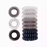 9er Set Telefonkabel Haargummis Spirale 3 Farben Groß Klein 1 st
