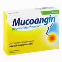 Mucoangin gegen Halsschmerzen Minze 18 st Lutschtabletten