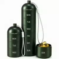 Aavalabs Tablettenbox Wochenplaner | Plastikfrei & Bpa Frei | Aluminium Wasserdicht mit Spin Lock