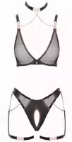 Dessous Set im Mix aus Netz und Mattlook