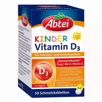 Abtei Kinder Vitamin D3 50 Schmelztabletten
