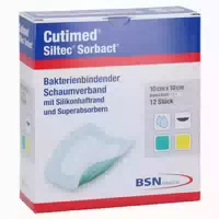Cutimed Siltec Sorbact Pu Verb 10x10 Cm 12 St