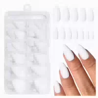 240 stk Schwarze Mandel Press On Nails Akryl Mittellänge Nag 1 st