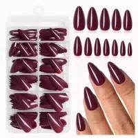 Acrylnägel 240 Stück Mandel Presson Nagelspitzen Braun 1 st