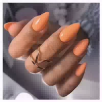 Acrylnägel Presson Fingernägel Fullcover Mandel 30 Orange 1 st