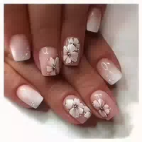 Acrylnägel Presson Vollabdeckung Kurz Eckig French Nude Rosa 1 st