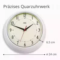 Ade Analoge Wanduhr Weiß Creme Ck1601