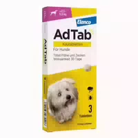 Adtab Kautabletten 112mg Für Hunde 2,5 5,5 Kg Elanco 3 St Kautabletten