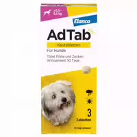 Adtab Kautabletten 112mg für Hunde 2,5 5,5 kg Elanco 3 st Kautabletten