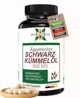 Ägyptisches Schwarzkümmelöl | Softgel Kapseln | 450 Kapseln | 3000mg Tagesdosis | Myvitalityplus