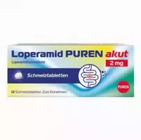 Loperamid Puren Akut 2mg 12 St Schmelztabletten