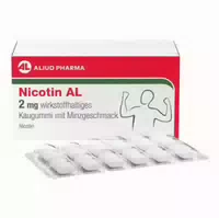 Nicotin Al 2 mg Wirkstoffhaltiges Kaugummi mit Minzgeschmack