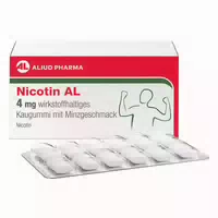 Nicotin Al 4 mg Wirkstoffhaltiges Kaugummi mit Minzgeschmack